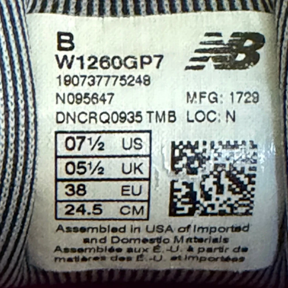 New Balance 1260v7 Womens Running Shoes Silver Gray Pink Size 7.5 B